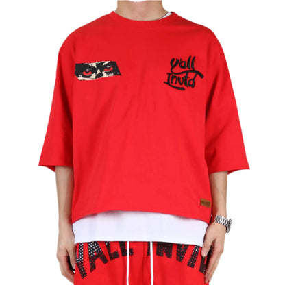 ASEN SN/ Jersey 3/4 Sleeve Crop Top Tee