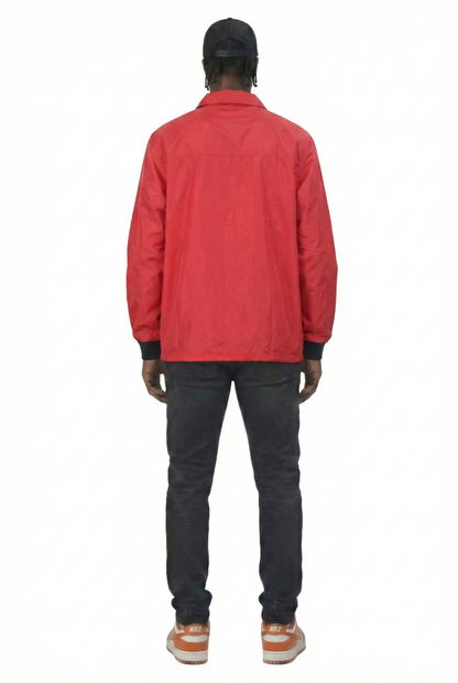 BEXTON Men's premium nylon long sleeve coach jacket with multi patches