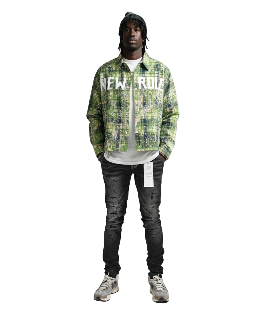 QUARTZ Heavy Flannel Crop Top Button Down Shirt