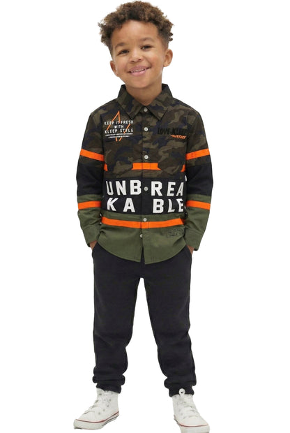 VETI Kid's Premium Twill Shirt With Multi Color Cut-blocks