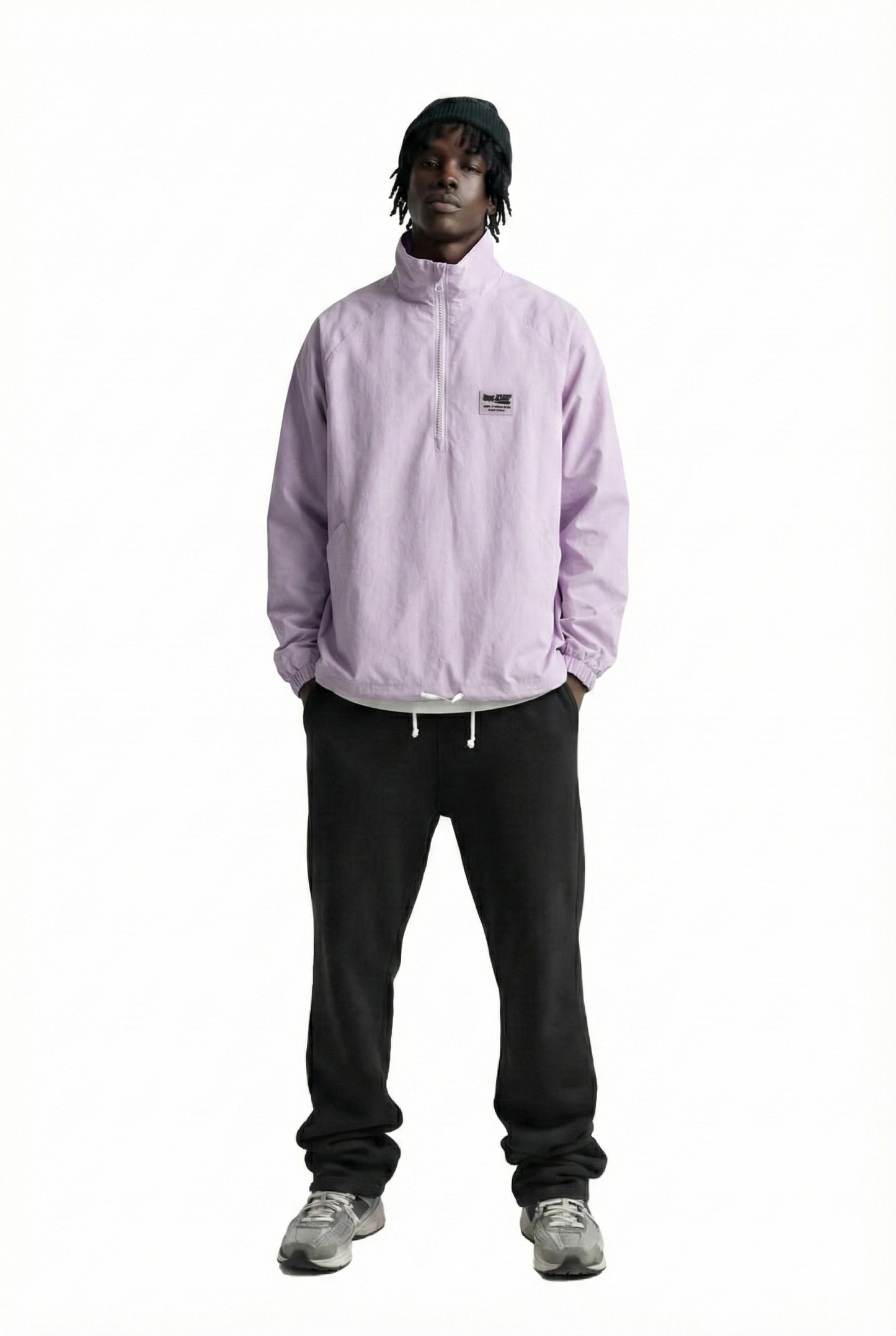 CANON Men's premium crispy nylon long sleeve half zip pullover jacket