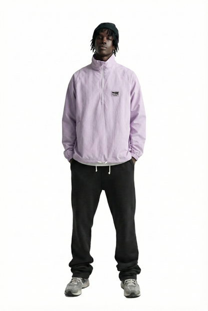 CANON Men's premium crispy nylon long sleeve half zip pullover jacket