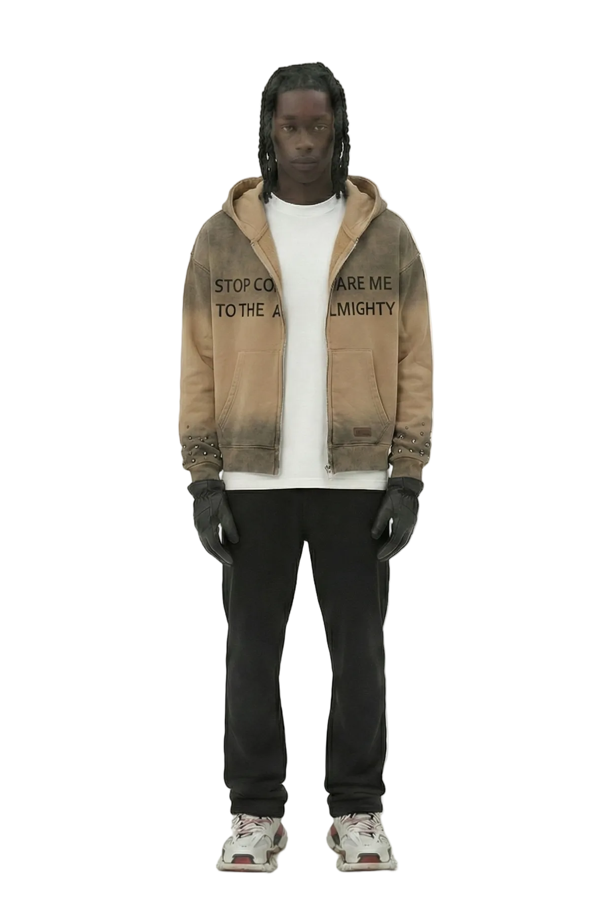 ERIN French Terry Long Sleeve Crop Top Full Zip Hoodie