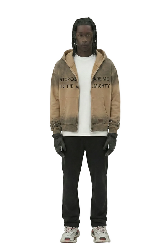 ERIN French Terry Long Sleeve Crop Top Full Zip Hoodie