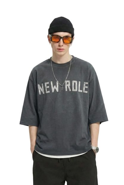 AVOYA S/N Jersey 3/4 Sleeve Crop Top Tee with Detachable Necklace