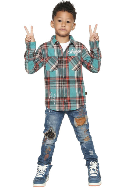 MARZI Kid's Premium Flannel Button Down Shirt