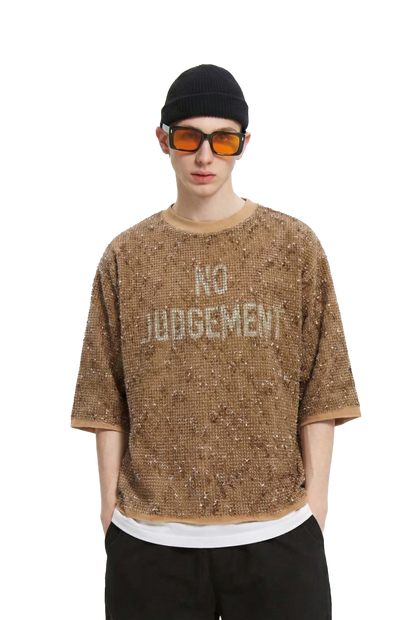 TROVE S/N Jersey 3/4 Sleeve Crop Top Tee