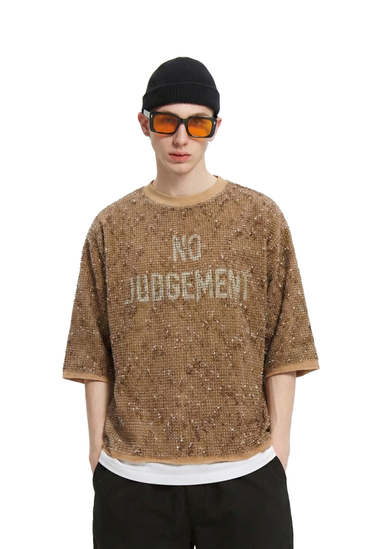 TROVE S/N Jersey 3/4 Sleeve Crop Top Tee
