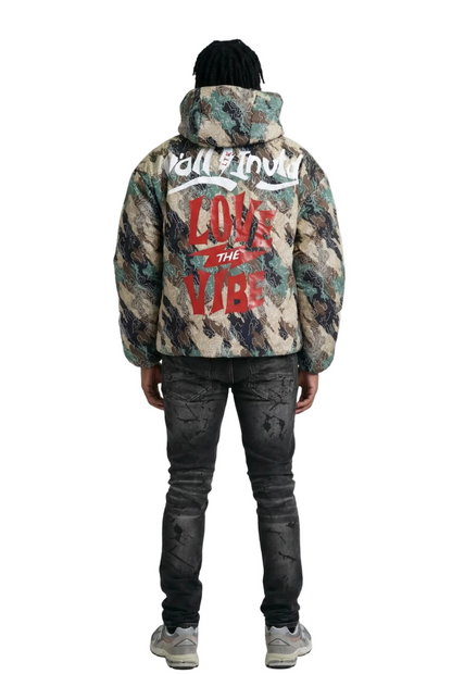 KAMI Padded Crop Style Nylon Pullover Jacket