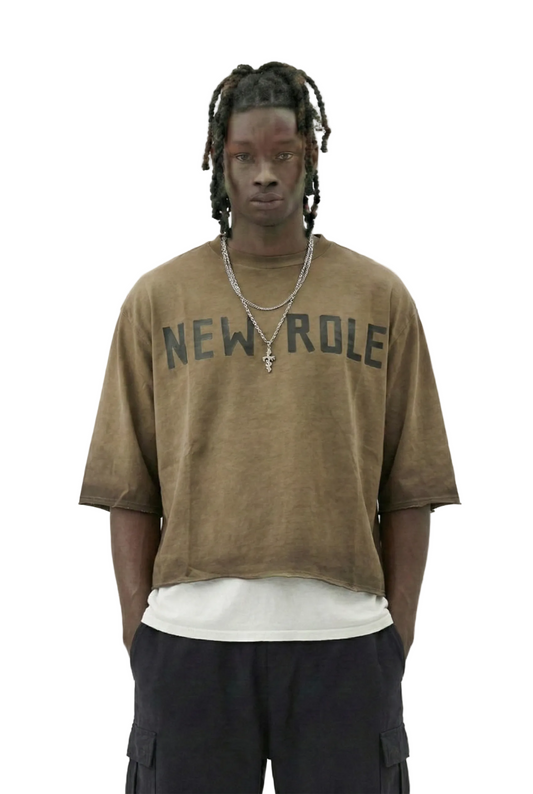 SIENNA S/N Jersey 3/4 Sleeve Crop Top Tee with Detachable Necklace
