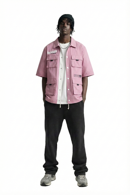 Canon Men's premium crispy nylon short sleeve coach jacket