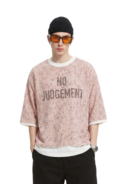 Sparkle S/N Jersey 3/4 Sleeve Crop Top Tee