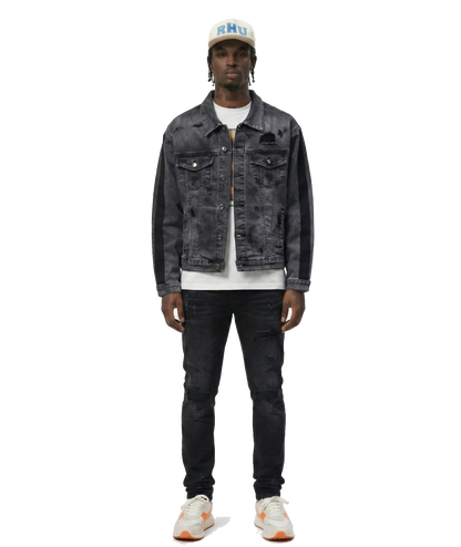Ranch Premium Washed Sleeve Contrast Taping Denim Jacket
