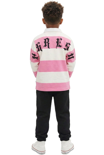 CREPE Kid's Long Sleeve Polo Shirt With Heavy Embroidery Works (PHRESH)