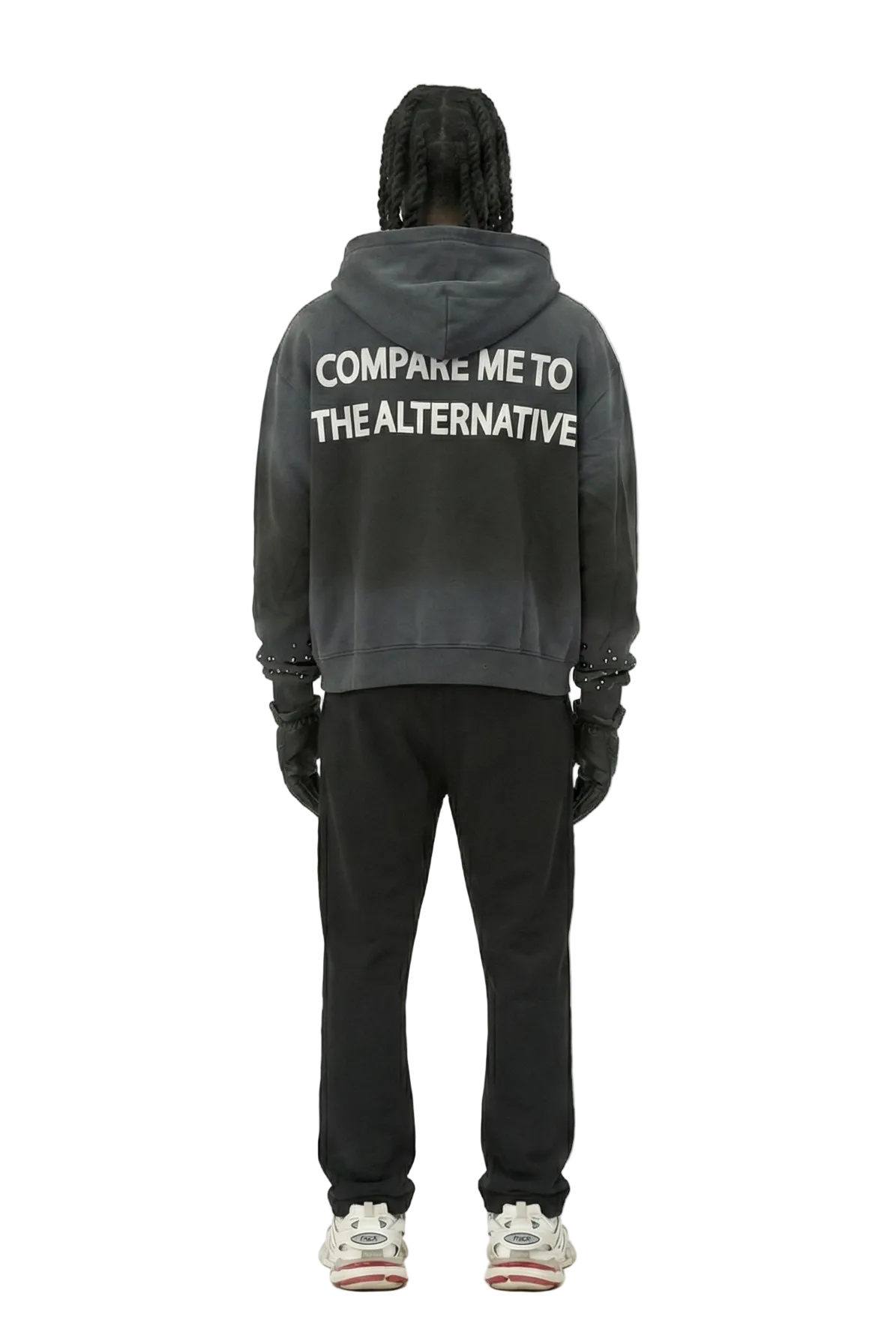GLENN French Terry Long Sleeve Crop Top Full Zip Hoodie