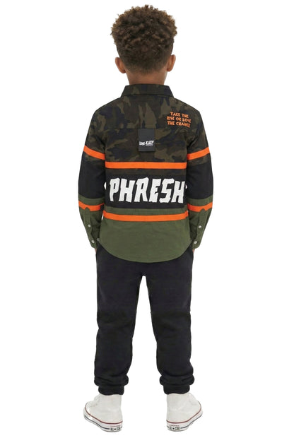 VETI Kid's Premium Twill Shirt With Multi Color Cut-blocks