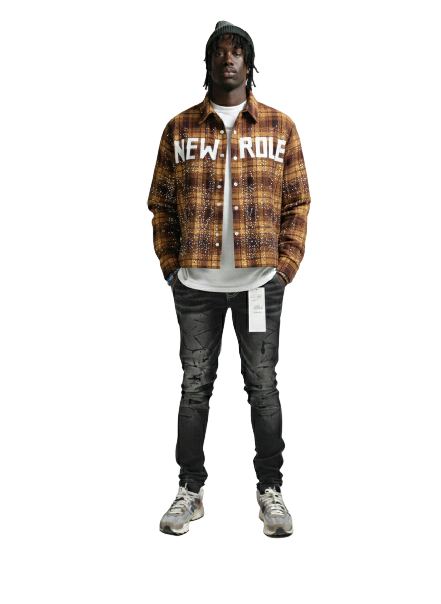 KLEEPSTONE Heavy Flannel Crop Top Button Down Shirt