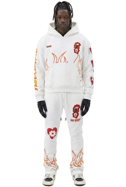 FROST Heavy weight brushed graphic pullover hoodie