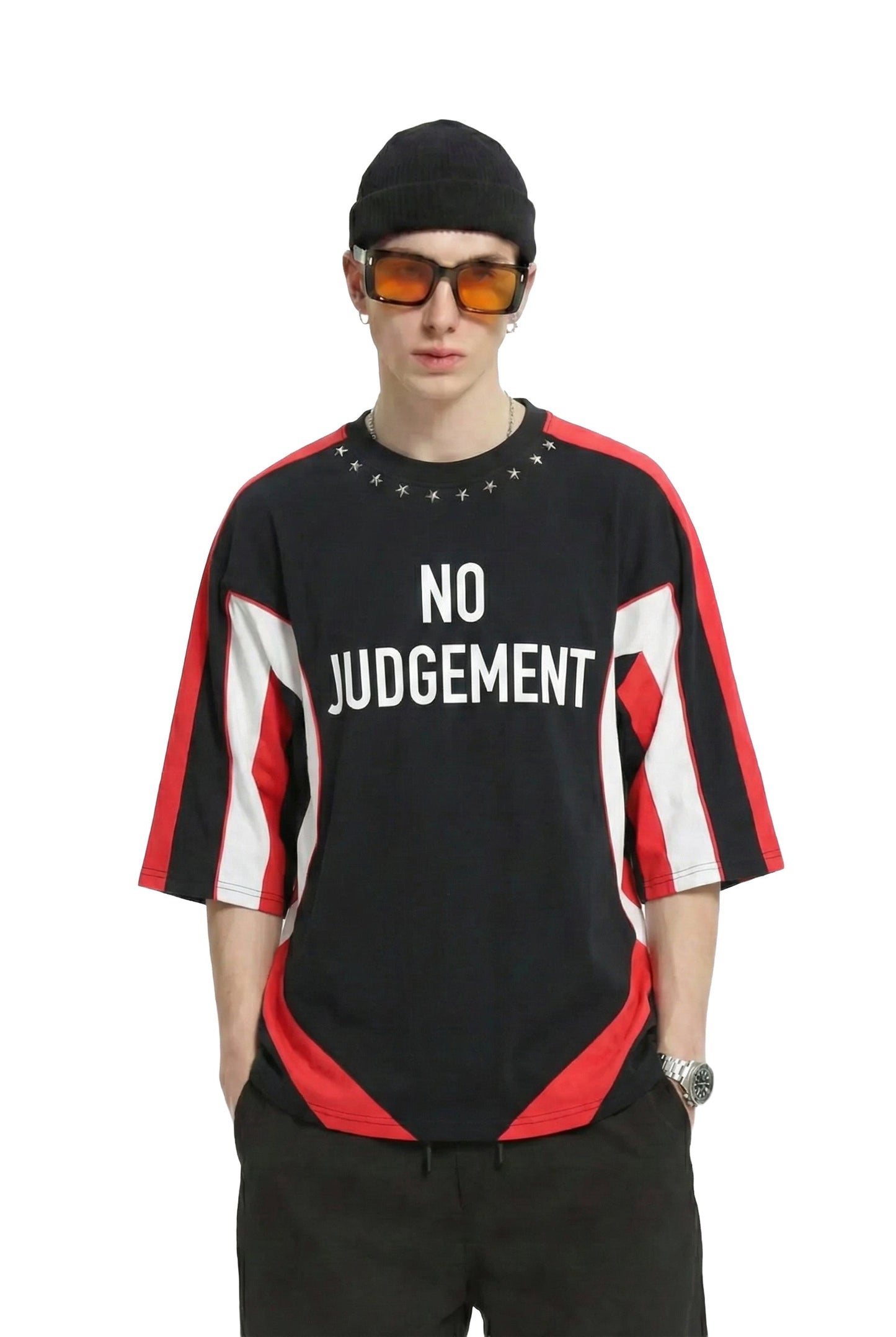 LARITA S/N Jersey 3/4 Sleeve Crop Top Tee