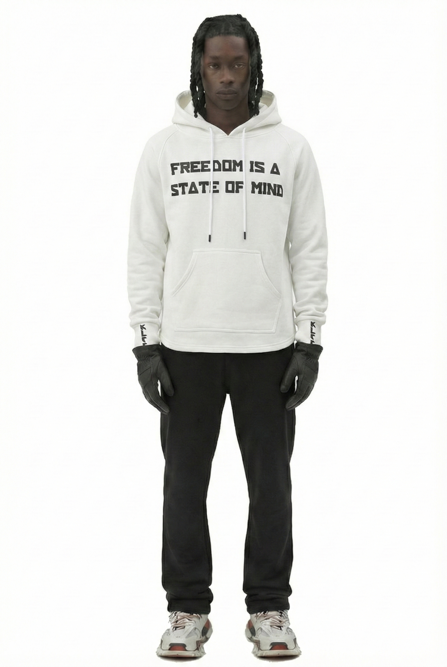 Premium cotton brushed fleece pullover hoodie.