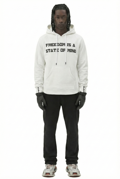 Premium cotton brushed fleece pullover hoodie.
