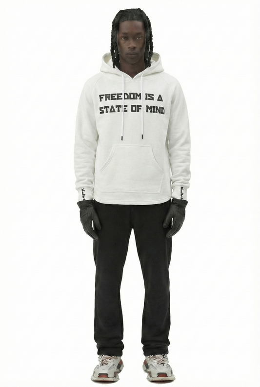 Premium cotton brushed fleece pullover hoodie.