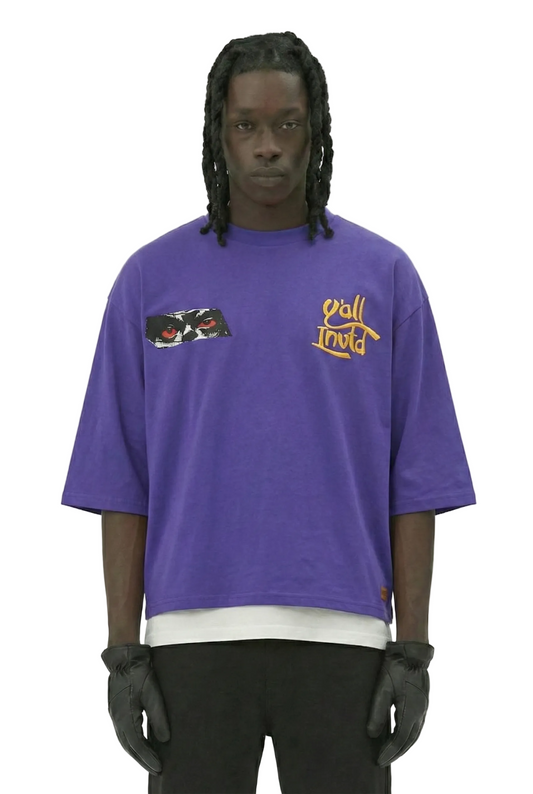 ANGELO SN/ Jersey 3/4 Sleeve Crop Top Tee