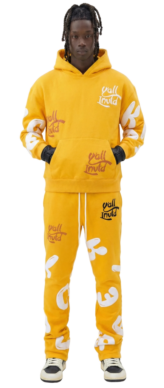 DAFFORD Heavy weight brushed graphic pullover hoodie