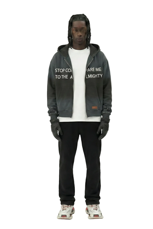 GLENN French Terry Long Sleeve Crop Top Full Zip Hoodie