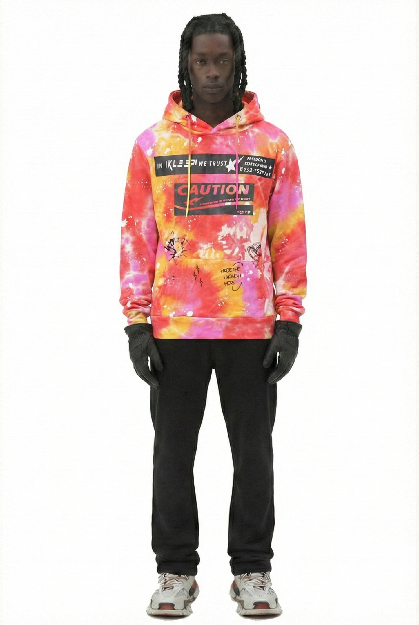 Mulberry Men's Premium Tie dye Pullover Hoodie