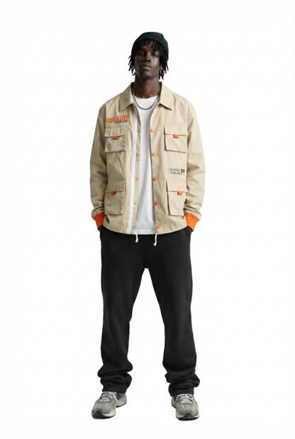NUAL Men's premium crispy nylon long sleeve coach jacket