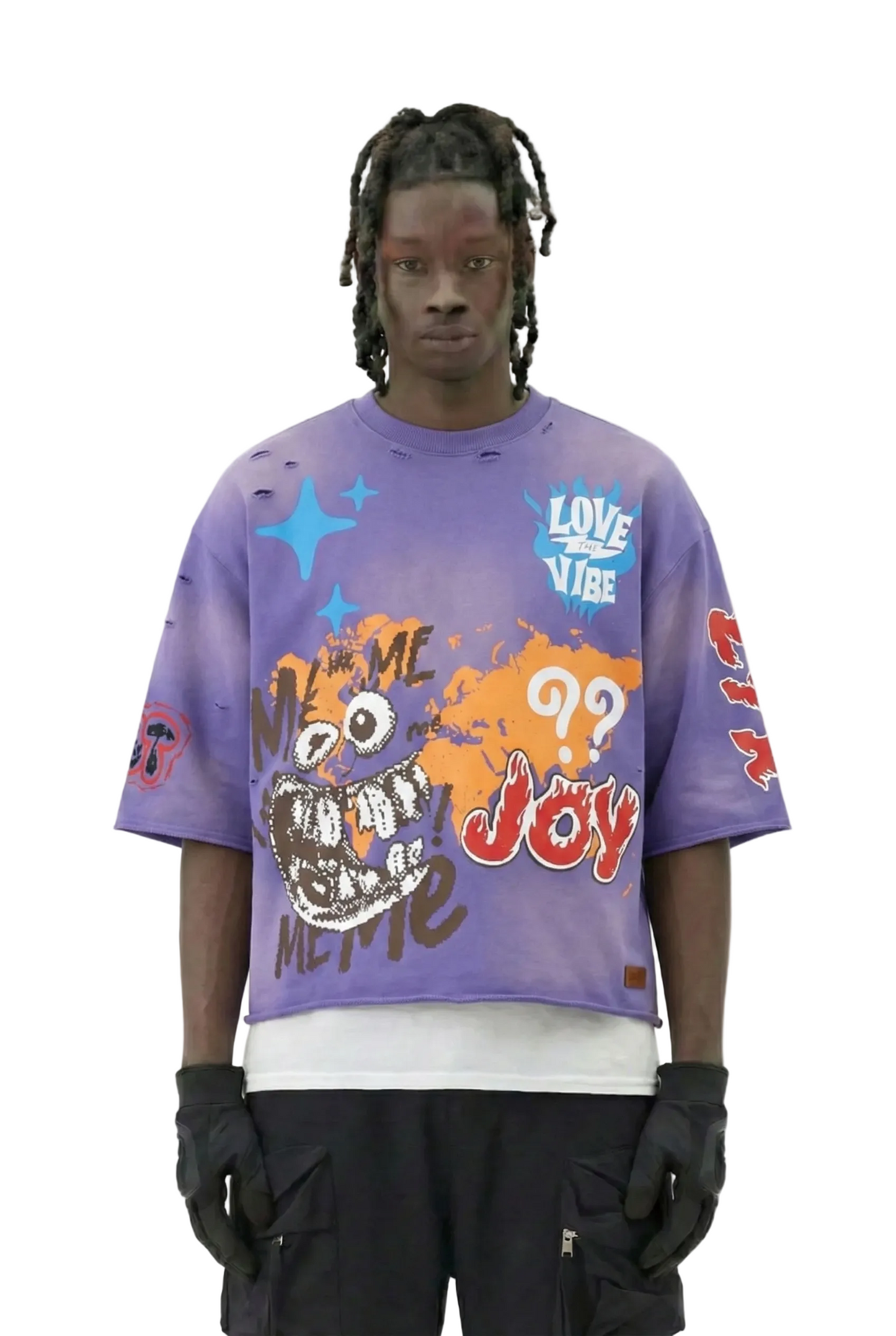 DIAZ S/N Jersey 3/4 Sleeve Crop Top Tee