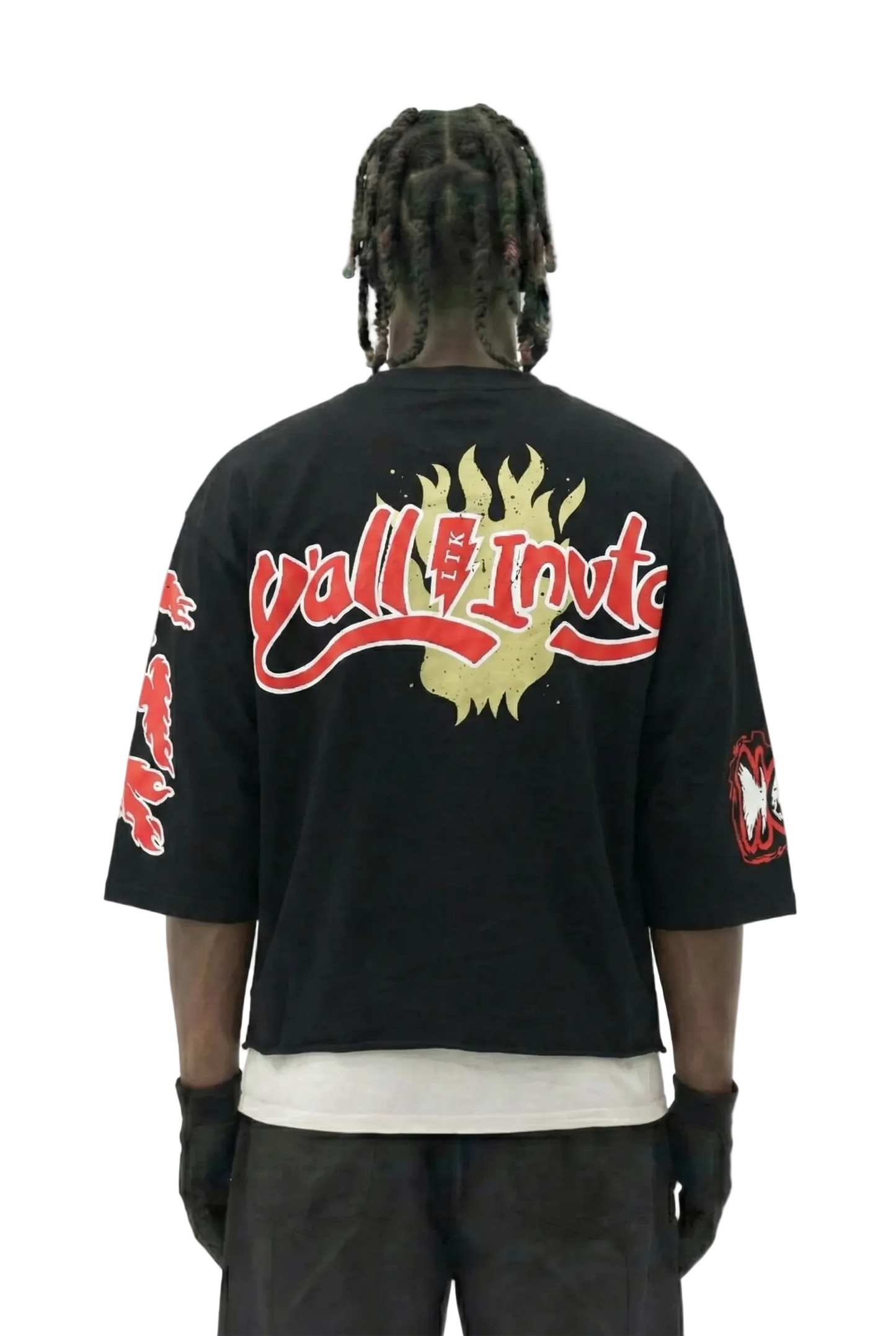 TROY SN/ Jersey 3/4 Sleeve Crop Top Tee