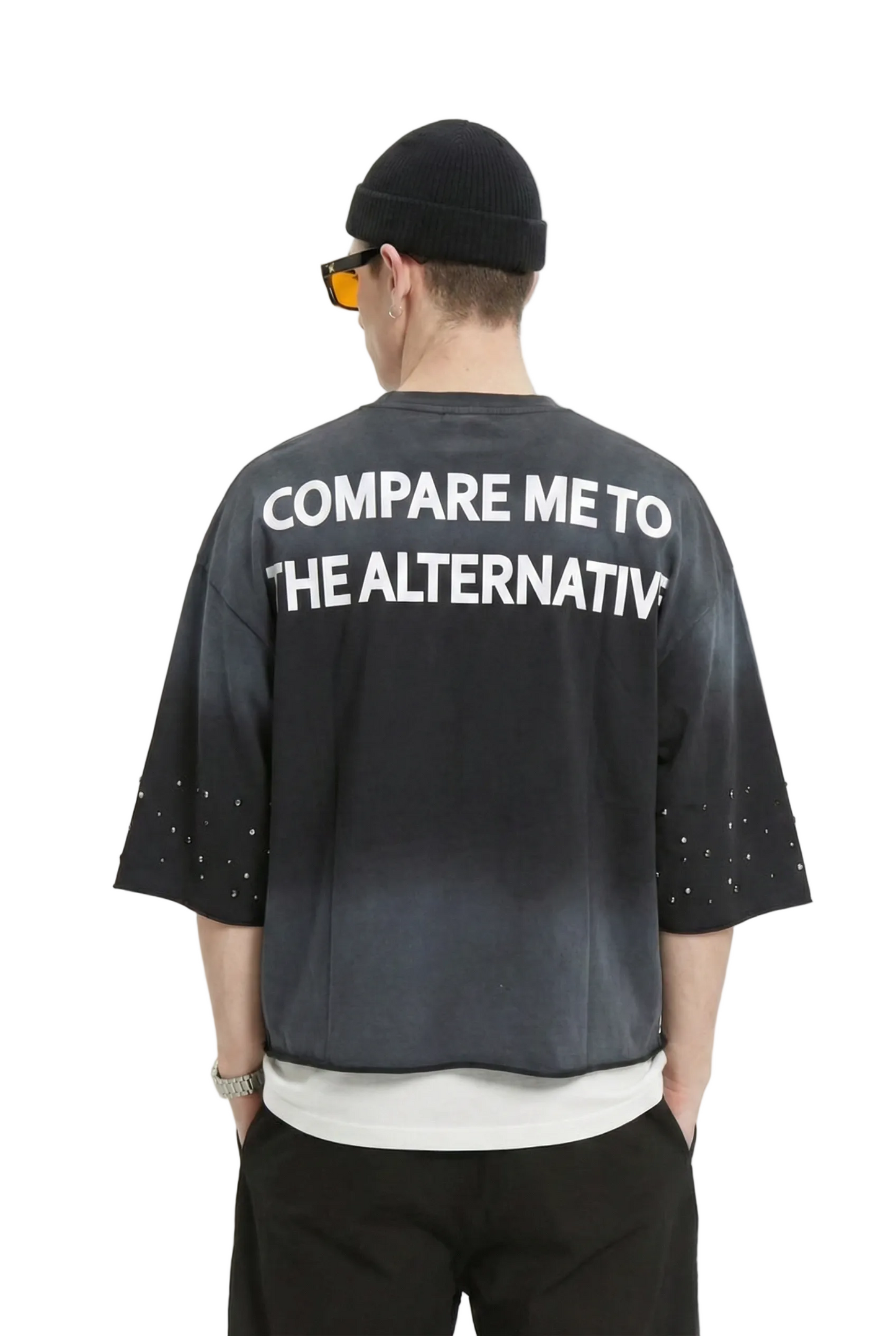 GLENN S/N Jersey 3/4 Sleeve Crop top Tee