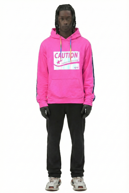 Tana Men's Premium Solid French Terry Hoodie with Reflective Print Details