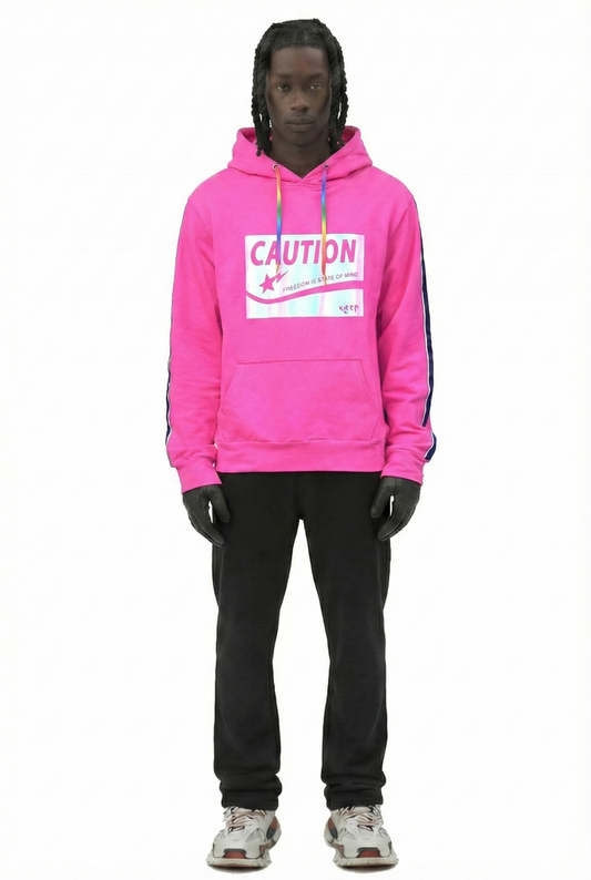 Tana Men's Premium Solid French Terry Hoodie with Reflective Print Details