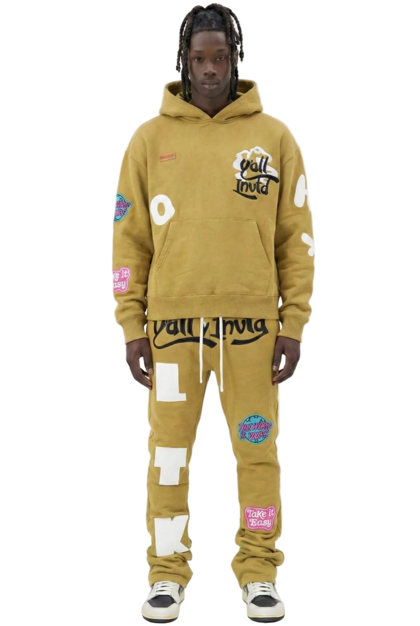 PEAR Heavy weight brushed graphic pullover hoodie