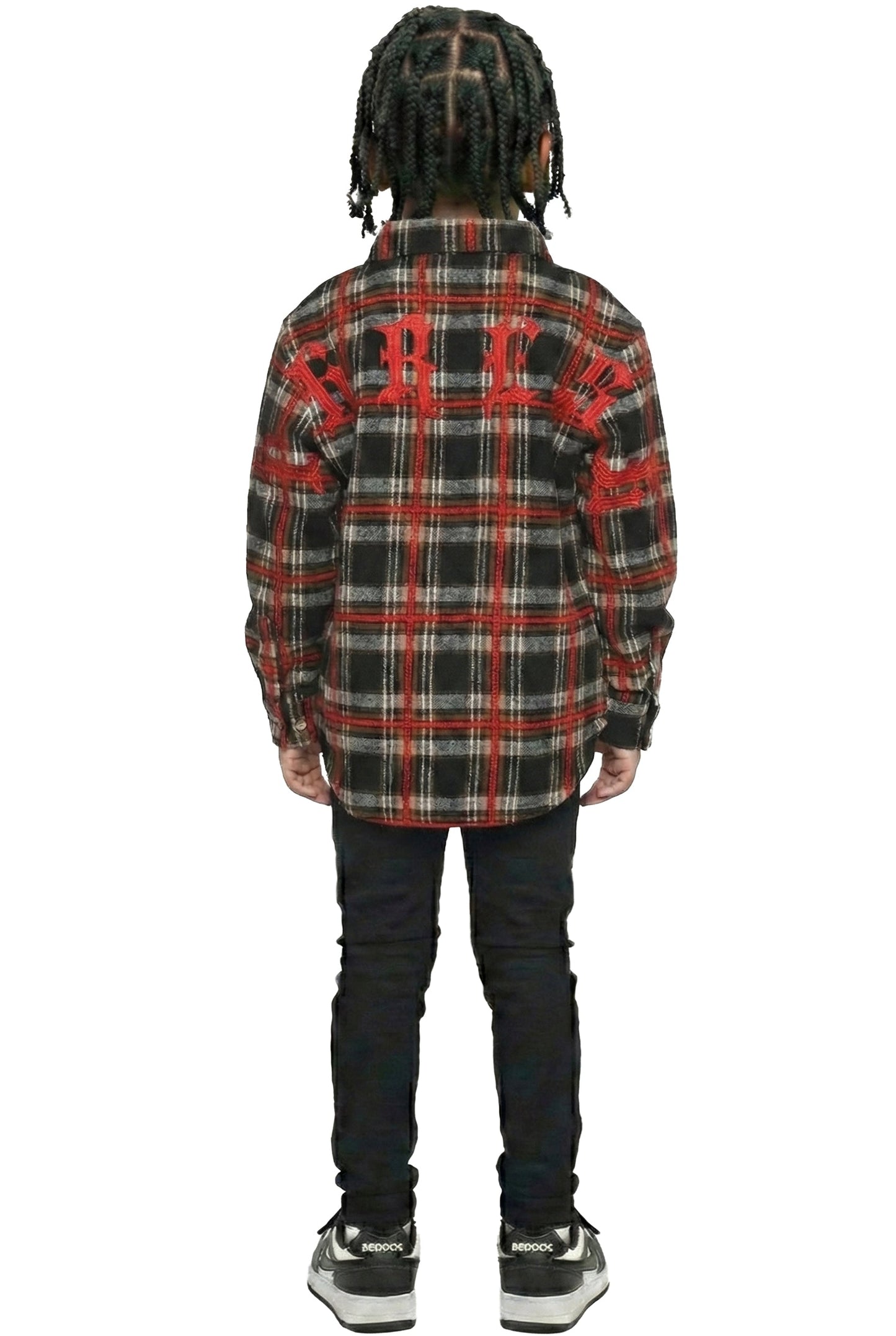MALLARD Kid's Premium Mid-weight Flannel Shirt With Heavy Embroidery Works, Patch Work & Print Effects