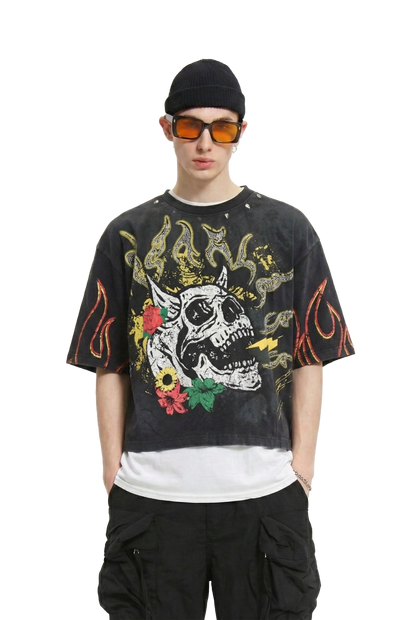 PERIDOT S/N Jersey 3/4 Sleeve Crop Top Tee