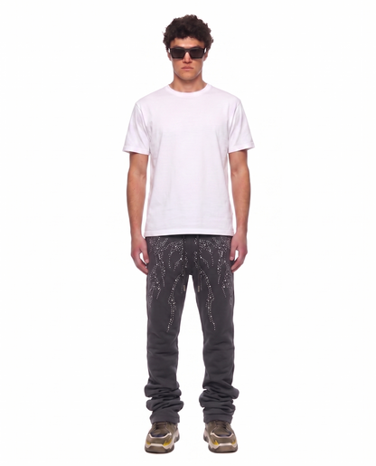 CINDER Washed French Terry Stacked Jogger Pants