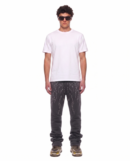 CINDER Washed French Terry Stacked Jogger Pants
