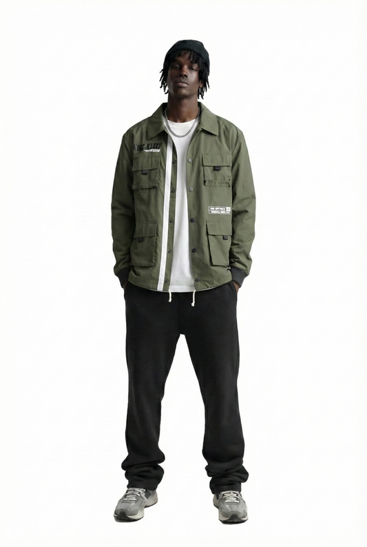 ANAS Men's premium crispy nylon long sleeve coach jacket