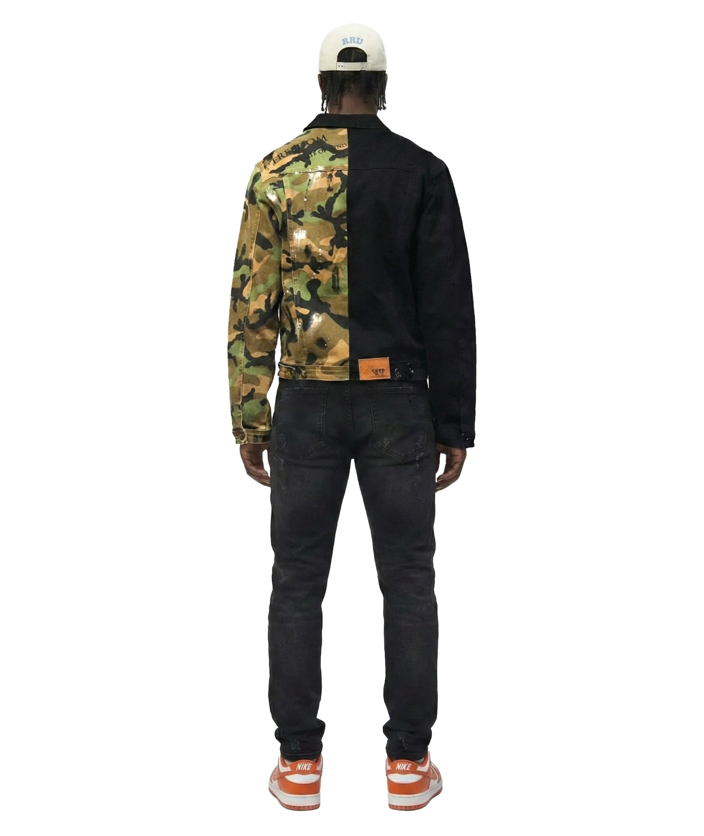 Bistre Half and Half Washed Twill Jacket