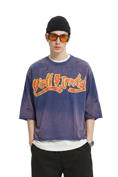 BRUNER S/N Jersey 3/4 Sleeve Crop Top Tee