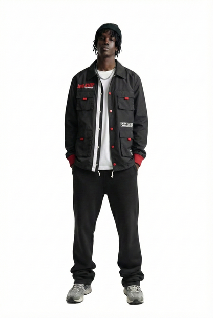 JOSH Men's premium crispy nylon long sleeve coach jacket