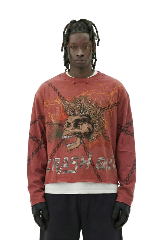 LAFONN S/N Jersey Long Sleeve Crop Top Tee