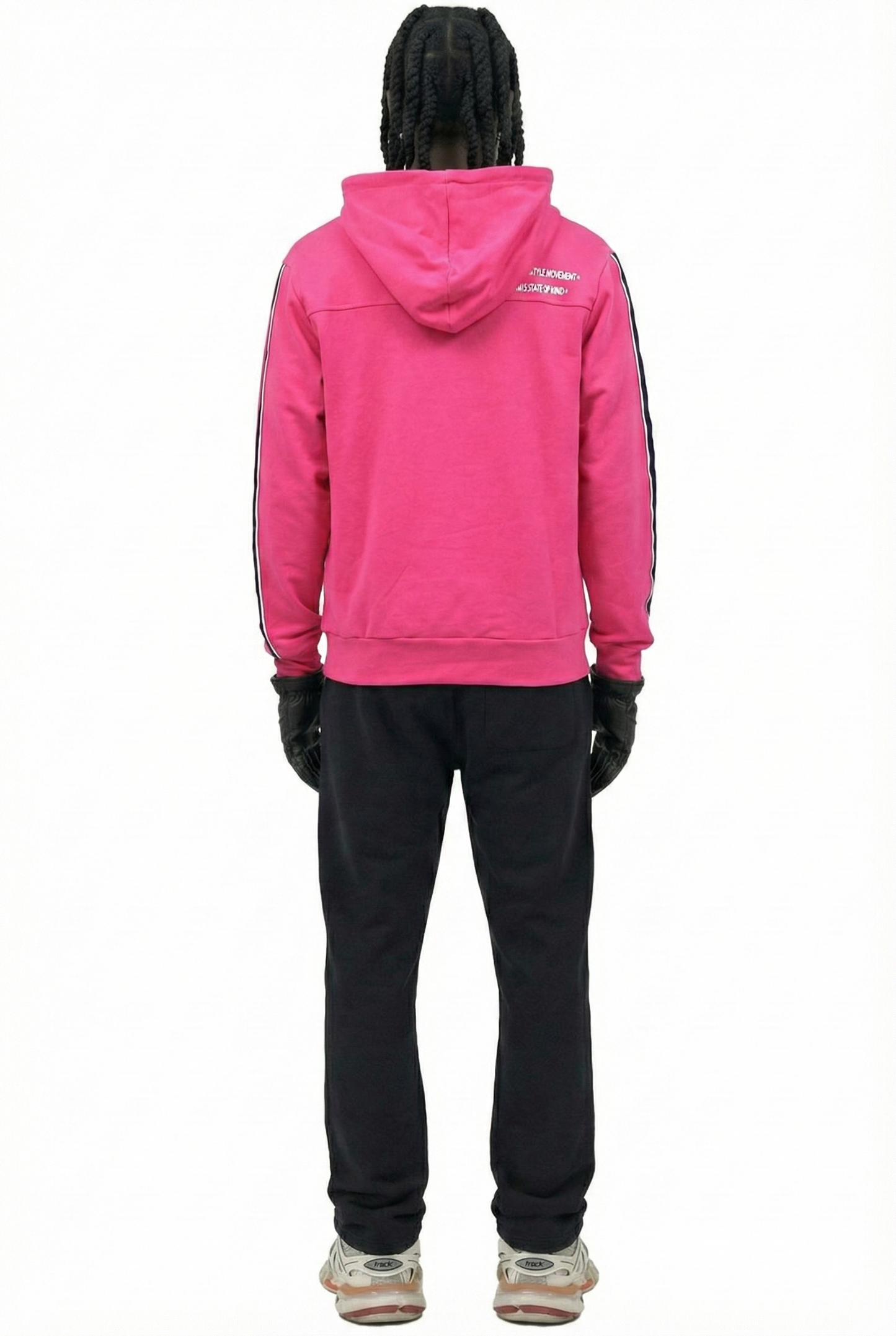 Tana Men's Premium Solid French Terry Hoodie with Reflective Print Details