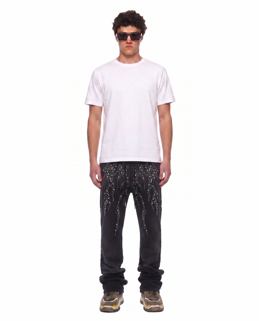 PANTHEON Washed French Terry Stacked Jogger Pants