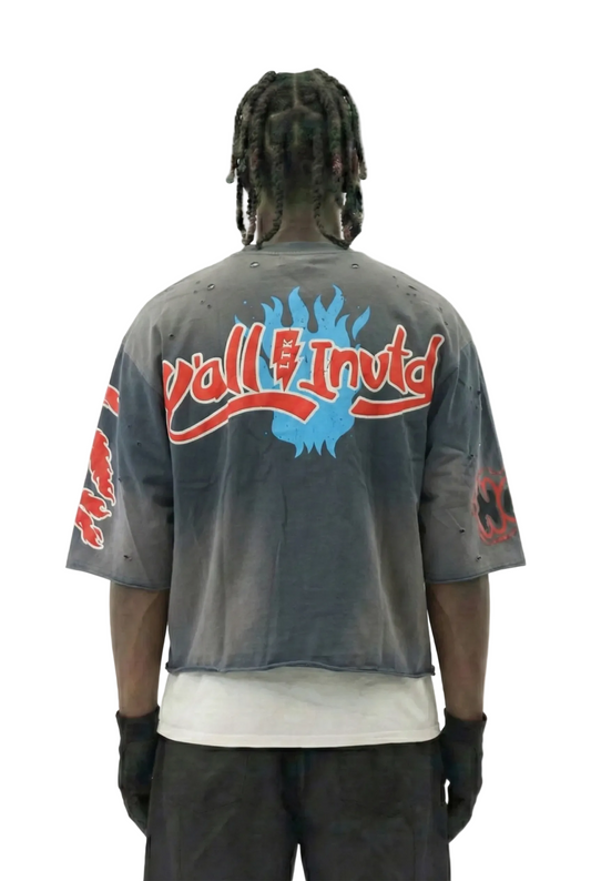 PORTER S/N Jersey 3/4 Sleeve Crop Top Tee
