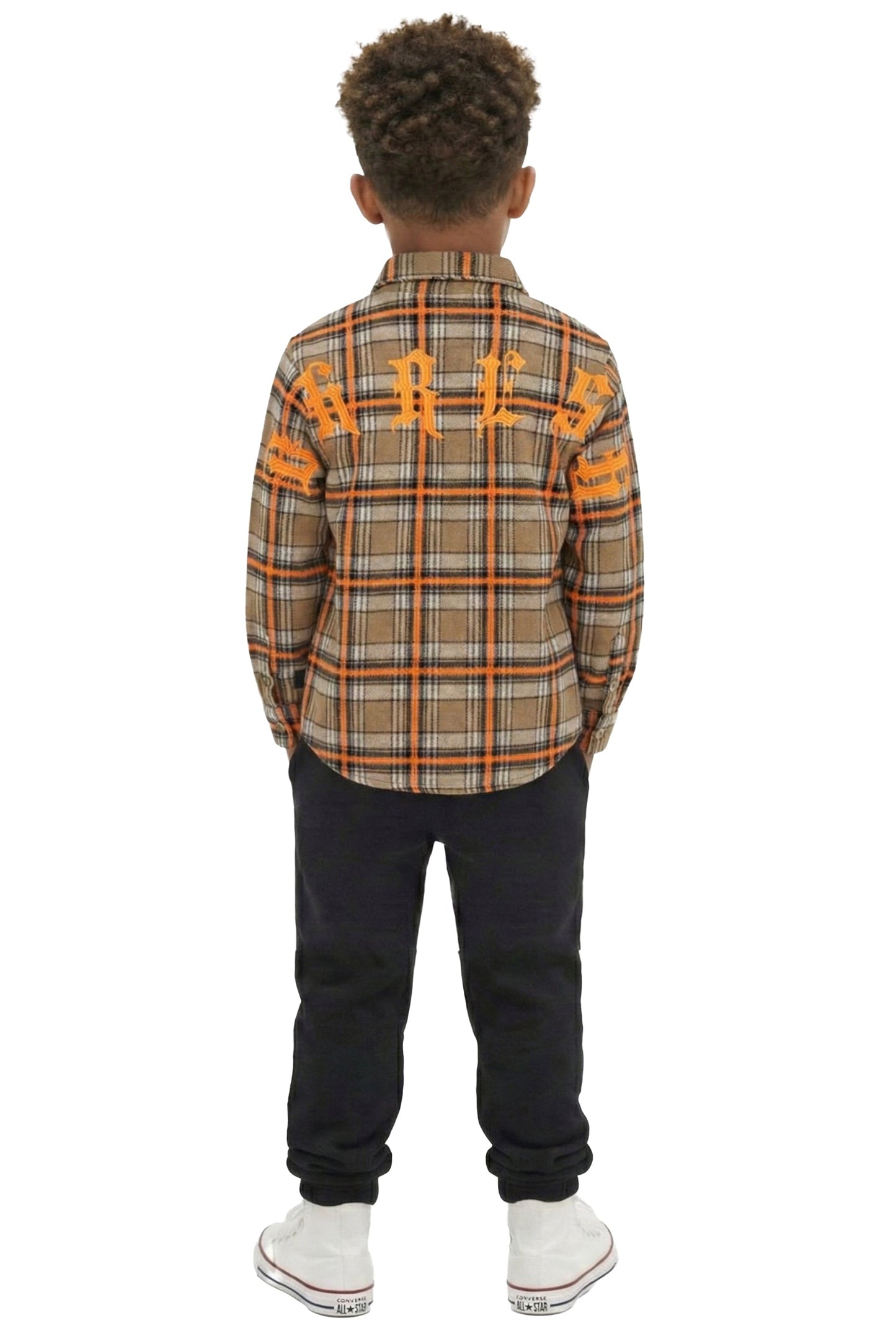 ROY Kid's Premium Mid-weight Flannel Shirt With Heavy Embroidery Works, Patch Work & Print Effects